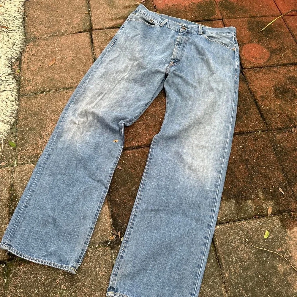 Ralph Lauren Faded Light Blue Relaxed Straight Leg Jeans Size 38x34